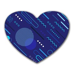 Classic Blue Background Abstract Style Heart Mousepads by Vaneshart