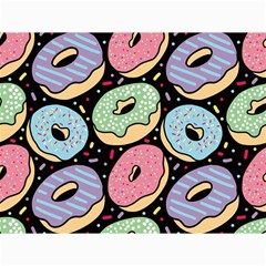 Colorful Donut Seamless Pattern On Black Vector Canvas 36  X 48  by Sobalvarro