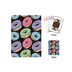 Colorful Donut Seamless Pattern On Black Vector Playing Cards Single Design (mini) by Sobalvarro