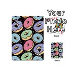 Colorful Donut Seamless Pattern On Black Vector Playing Cards 54 Designs (Mini) Front - Spade3