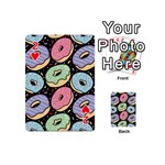 Colorful Donut Seamless Pattern On Black Vector Playing Cards 54 Designs (Mini) Front - Heart2