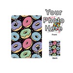 Colorful Donut Seamless Pattern On Black Vector Playing Cards 54 Designs (Mini) Front - Club3