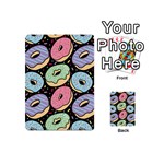 Colorful Donut Seamless Pattern On Black Vector Playing Cards 54 Designs (Mini) Back