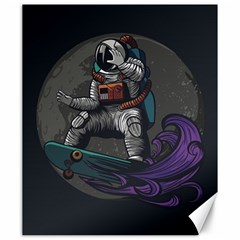 Illustration Astronaut Cosmonaut Paying Skateboard Sport Space With Astronaut Suit Canvas 20  X 24  by Vaneshart