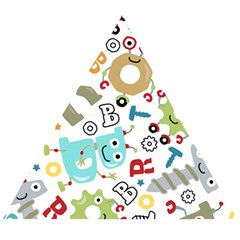 Seamless Pattern Vector With Funny Robots Cartoon Wooden Puzzle Triangle by Vaneshart