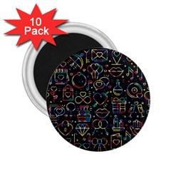Seamless Pattern With Love Symbols 2 25  Magnets (10 Pack)  by Vaneshart