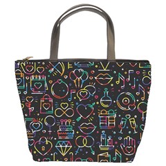 Seamless Pattern With Love Symbols Bucket Bag by Vaneshart