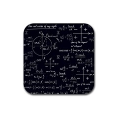 Mathematical Seamless Pattern With Geometric Shapes Formulas Rubber Coaster (square)  by Vaneshart