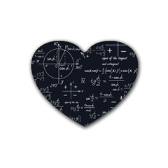 Mathematical Seamless Pattern With Geometric Shapes Formulas Rubber Coaster (heart)  by Vaneshart