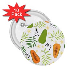 Seamless Tropical Pattern With Papaya 2 25  Buttons (10 Pack)  by Vaneshart