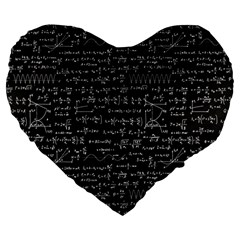 Math Equations Formulas Pattern Large 19  Premium Flano Heart Shape Cushions by Vaneshart