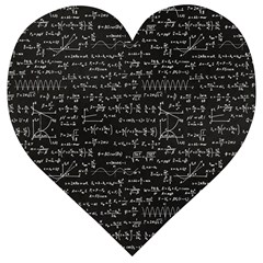 Math Equations Formulas Pattern Wooden Puzzle Heart by Vaneshart