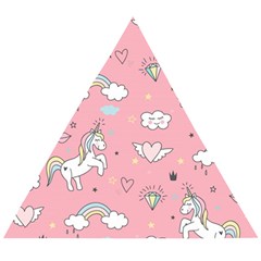 Cute Unicorn Seamless Pattern Wooden Puzzle Triangle by Vaneshart