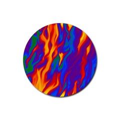 Gay Pride Abstract Smokey Shapes Rubber Coaster (round)  by VernenInk