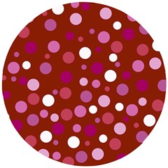 Lesbian Pride Flag Scattered Polka Dots Wooden Puzzle Round by VernenInk