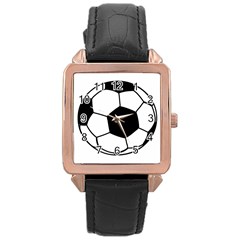 Soccer Lovers Gift Rose Gold Leather Watch  by ChezDeesTees