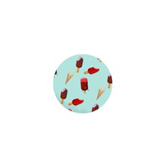 Ice Cream Pattern, Light Blue Background 1  Mini Buttons by Casemiro