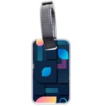 Gradient geometric shapes dark background Luggage Tag (two sides) Back