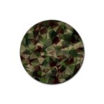 Abstract vector military camouflage background Rubber Coaster (Round)  Front