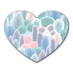 Abstract-seamless-pattern-with-winter-forest-background Heart Mousepads by Vaneshart