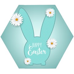 Easter Bunny Cutout Background 2402 Wooden Puzzle Hexagon by catchydesignhill