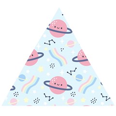 Cute Planet Space Seamless Pattern Background Wooden Puzzle Triangle by BangZart