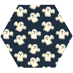 Hand Drawn Ghost Pattern Wooden Puzzle Hexagon by BangZart