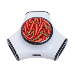 Seamless Chili Pepper Pattern 3-port Usb Hub by BangZart