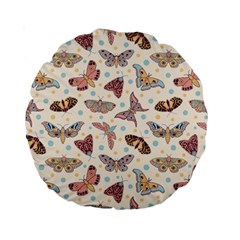 Pattern With Butterflies Moths Standard 15  Premium Round Cushions by BangZart