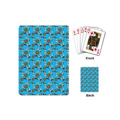 Clown Ghost Pattern Blue Playing Cards Single Design (mini) by snowwhitegirl