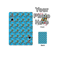 Clown Ghost Pattern Blue Playing Cards 54 Designs (mini) by snowwhitegirl