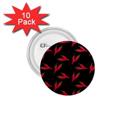 Red, Hot Jalapeno Peppers, Chilli Pepper Pattern At Black, Spicy 1 75  Buttons (10 Pack) by Casemiro