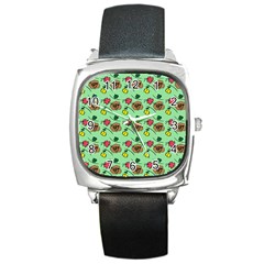 Lady Bug Fart - Nature And Insects Square Metal Watch by DinzDas