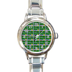 Game Over Karate And Gaming - Pixel Martial Arts Round Italian Charm Watch by DinzDas