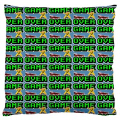 Game Over Karate And Gaming - Pixel Martial Arts Large Cushion Case (one Side) by DinzDas