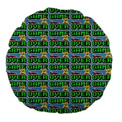 Game Over Karate And Gaming - Pixel Martial Arts Large 18  Premium Flano Round Cushions by DinzDas