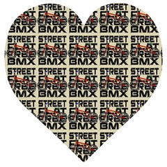 Bmx And Street Style - Urban Cycling Culture Wooden Puzzle Heart by DinzDas