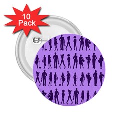 Normal People And Business People - Citizens 2 25  Buttons (10 Pack)  by DinzDas