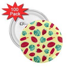 Watermelons, Fruits And Ice Cream, Pastel Colors, At Yellow 2 25  Buttons (100 Pack)  by Casemiro