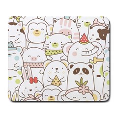 Cute-baby-animals-seamless-pattern Large Mousepads by Sobalvarro
