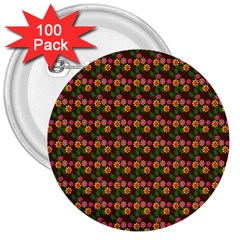 Floral 3  Buttons (100 Pack)  by Sparkle