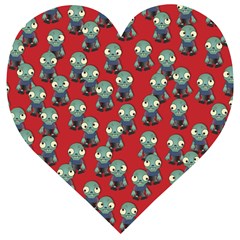 Zombie Virus Wooden Puzzle Heart by helendesigns