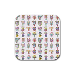Female Reproductive System  Rubber Coaster (square)  by ArtByAng