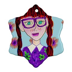 Purple Glasses Girl Wall Ornament (snowflake) by snowwhitegirl