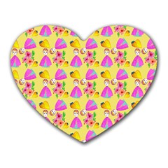 Girl With Hood Cape Heart Lemon Pattern Yellow Heart Mousepads by snowwhitegirl