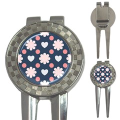 Flowers And Hearts  3-in-1 Golf Divots by MooMoosMumma