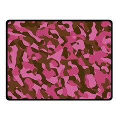 Pink And Brown Camouflage Double Sided Fleece Blanket (small)  by SpinnyChairDesigns
