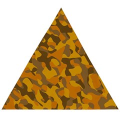 Brown And Orange Camouflage Wooden Puzzle Triangle by SpinnyChairDesigns