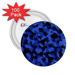 Black And Blue Camouflage Pattern 2 25  Buttons (100 Pack)  by SpinnyChairDesigns