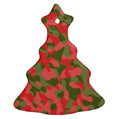 Pink And Green Camouflage Pattern Ornament (christmas Tree)  by SpinnyChairDesigns